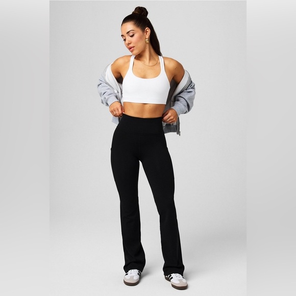 Fabletics Cold Weather Pocketed High-Waisted Mini Flare Sz large black leggings - Picture 1 of 7